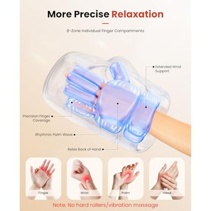BOB AND BRAD Hand Massager with Heat and Compression, Individual Fingers | Upgraded, FSA-HSA Eligible, Portable HandSpa Pro Hand Massager for Arthritis and Carpal Tunnel, Pain Relief, Birthday Gifts