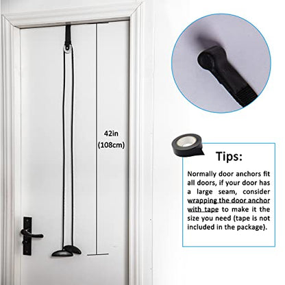 Shoulder Pulley Over The Door Physical Therapy System | Over-the-door exercise pulley designed for shoulder physical therapy exercises. - color: Black
