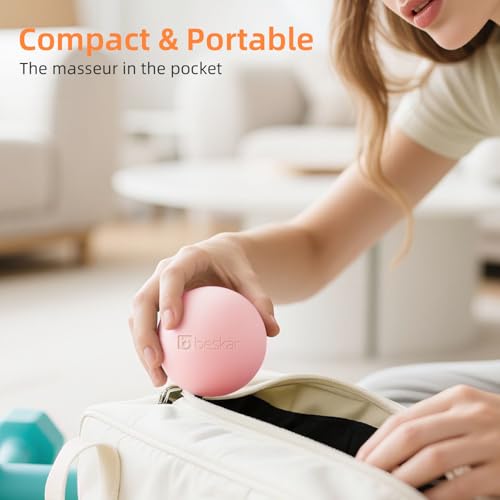 Massage Lacrosse Balls for Myofascial Release, Trigger Point Therapy | Foot Massage Ball to Relieve Plantar Fasciitis, Muscle Soreness - color: Pink