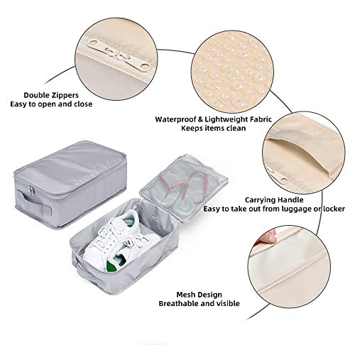 Travel Shoe Bags, Foldable Waterproof Shoe Pouches Organizer-Double Layer (8 Grey Shoe Bags) - color: Grey, size: 8 Packs