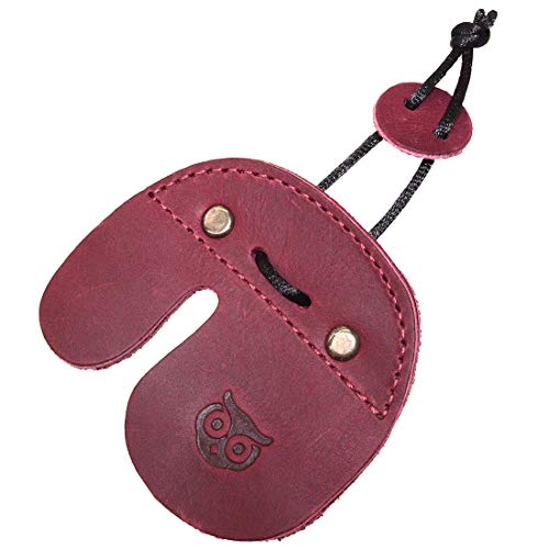 Hide & Drink, Archery Finger Tab, Protect Guard for Recurve Bows, Finger Protector, Shooting Practice Gear Sports & Outdoors, Full Grain Leather, Handmade - color: Sangria, size: Right Handed