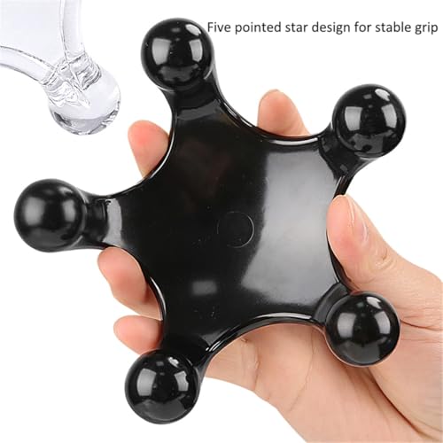 Trigger Point Massage Tools, 2 PCS 5 Legged Manual Full Body Massagers, Deep Muscle Tissue Massager, Handheld Palm Pressure Point Massage Tool, for Neck Shoulder Back Muscle Pain Relief (Black) - color: Black