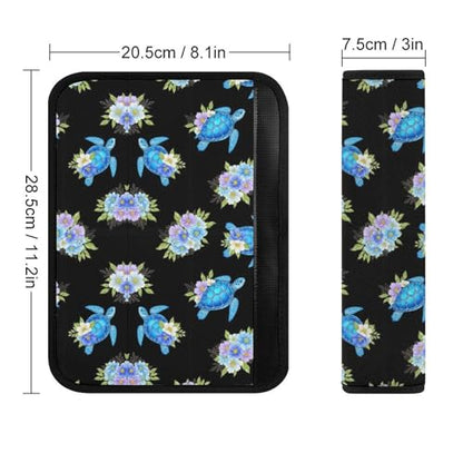2 Pack Universal Fit Seat Belt Shoulder Pad for Kids, Car Seats Pushchair Strollers High Chair Pushchair, Sea Turtle Neon Black Shoulder Protector, Anti-Slip Pad - color: Pattern 397