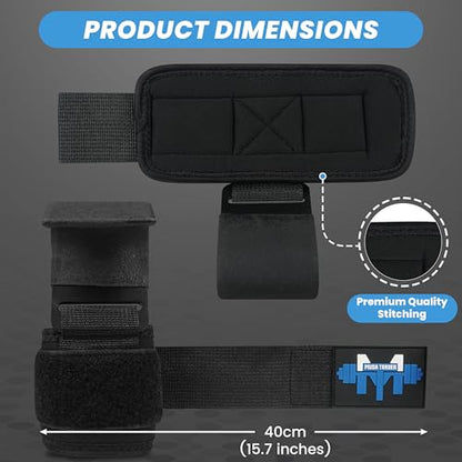Musa Trader 2-in-1 Weightlifting Hooks & Wrist Straps for Men Women | Heavy Duty Lifting Hooks with Wrist Support | Deadlift Straps Gym Grip | Neoprene Padded | Supports 250 lbs