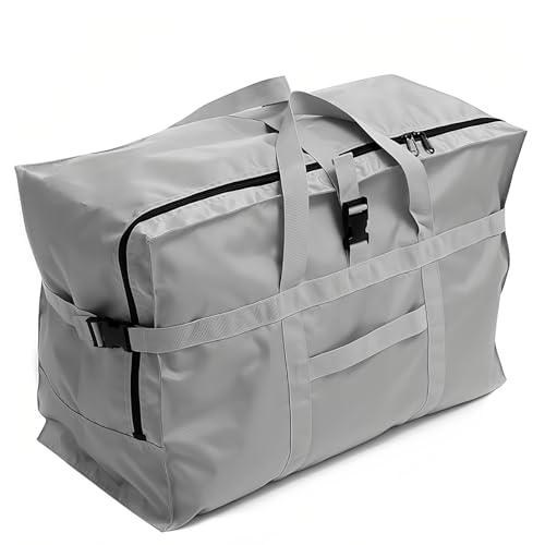 Arxus Large Duffel Bag, Waterproof Carry on Weekend Overnight Storage Bag over Luggage for Airline, Travel, Camping, Moving - color: 120L-Grey