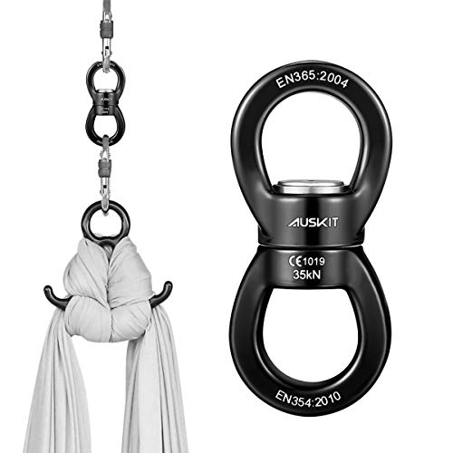 Black Swing Swivel, 35 KN Safest Rotational Device Hanging Accessory - color: Black, size: 35 KN