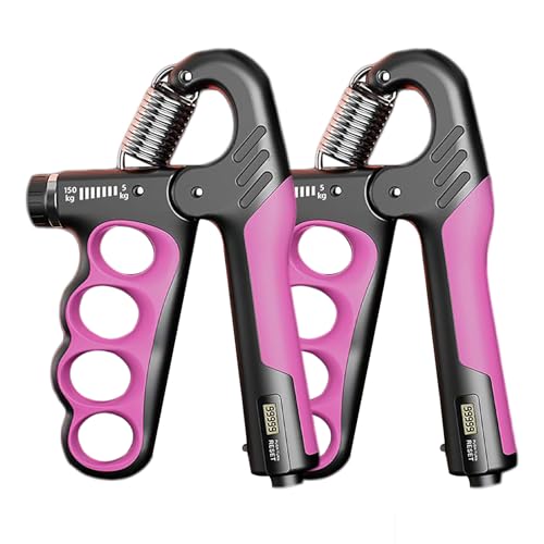 Grip Strength Trainer, 5-100KG (11-220 LB) Adjustable Resistance Forearm Hand Gripper Strengthener with Counter, Hand Wrist Exercise Workout Equipment for Home/Office Gym - color: Pink