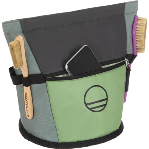 Wild Country Sequence Chalk Bucket | Large Bucket with Zippered Pocket for Big Bouldering Sessions - color: Green Ivy/Marsh/Onyx