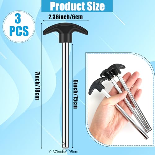Coitak 3 Pcs Weight Stack Pin, Gym Pins for Weight Stack, Weight Lifting Pins for Universal Gym Strength Training Equipment Machine Pin Insert Accessories, 3/8" Diameter 6" Locking Space