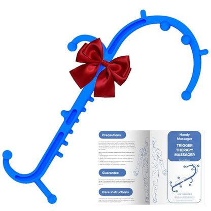 Deep Tissue Back & Neck Massager - Back Massager Stick for Pain Relief, Muscle Knot Remover, Trigger Point Massage Tool for Full Body, Shoulders, Legs - Pressure Point Massage Tool (Blue) - color: Sky Blue