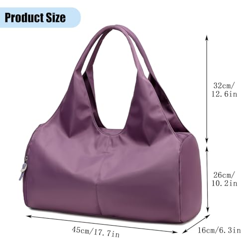 forestfish Yoga Gym Bag for Women with Shoes Compartment & Wet Dry Storage Pockets Lightweight Duffel Bag, Purple - color: Purple