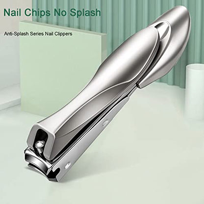 Nail Clippers with Catcher for Thick Toenails and Fingernail, Professional Sharp Nail Clippers for Men and Women Grey - color: Grey