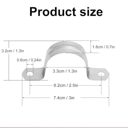 300 PCS 1-1/4 Inch Stainless Steel Rigid Pipe Strap, M32 Conduit Clamps, U Bracket Mounting Clamps with Two Hole, U Tube Pipe Clamp for Chemical Industry, Commercial - size: 300 PCS 1-1/4 Inch