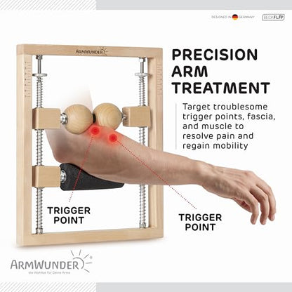 Professional Forearm Massager and Roller - Tennis Elbow, Pickleball, Golfer's Elbow, Tendonitis, Carpal Tunnel, Wrist, Hand, Trigger Point, Active & Myofascial Release
