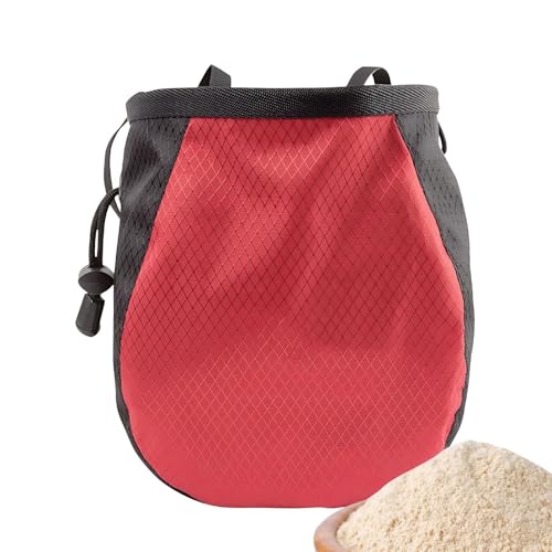 Chalk Bag Waterproof Adjustable Leakproof | Outdoor Bouldering Chalk Pouch for Outdoor Weight Lifting Training Mountaineering Climber Athlete Instructor - color: Black red