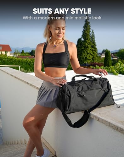 FIGHTR® Sports bag & travel Duffel bag for men and women - with shoe compartment & wet compartment - bag for sports, fitness & travel - training bag, gym bag, martial arts bag - size: (Medium) 23 x 12 x 12 in