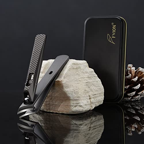 FVION Angled Nail Clippers, Ingrown Toenail Clipper for Thick Nails, Slant Curved Blade Nail Cutters Ingrown Nail Pain Relief Tool - color: Brown