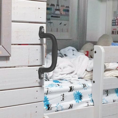 SELEWARE Black Playground Safety Handles 8Pcs Kids Playground Grab Handles | Non-Slip Durable Plastic Handle Indoor Outdoor Playset Handle for Playhouse, Treehouse, Climbing Frame, Jungle Gym, Swing Set - color: Black (8 Pack)