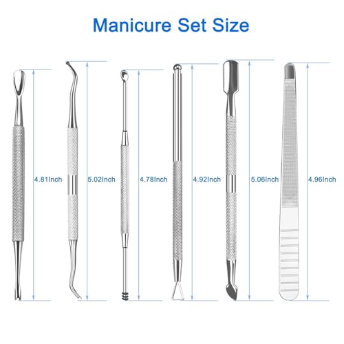 Professional Cuticle Nippers Kit, Cuticle Trimmer with Cuticle Pusher & Other Durable Nail Care Manicure Kit for Women, Premium Stainless Steel & Ergonomic Design, Travel & Gift