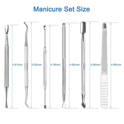 Professional Cuticle Nippers Kit, Cuticle Trimmer with Cuticle Pusher & Other Durable Nail Care Manicure Kit for Women, Premium Stainless Steel & Ergonomic Design, Travel & Gift