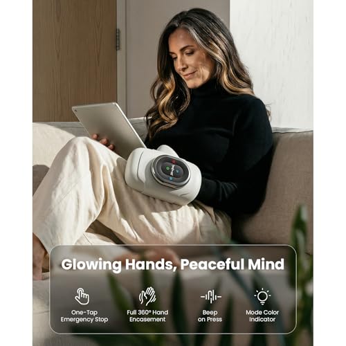 BOB AND BRAD Hand Massager with Heat and Compression, Individual Fingers | Upgraded, FSA-HSA Eligible, Portable HandSpa Pro Hand Massager for Arthritis and Carpal Tunnel, Pain Relief, Birthday Gifts