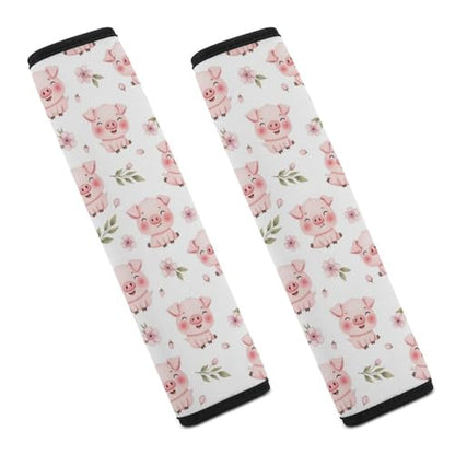 1 Pair Universal Soft and Comfortable Seat Belt Shoulder Pad for Kids, Stroller Pushchair High Chair, Pig Pink Animal Shoulder Protector, Anti-Slip Pad - color: Pattern 972