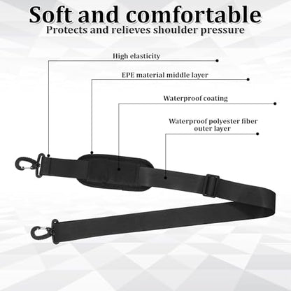 56" Bag Strap, Shoulder Strap Universal Adjustable Shoulder Belt Replacement Laptop Shoulders Straps Luggage Duffel Straps with Metal Hook for Briefcase Laptop Messenger Crossbody Bag Luggage Camera