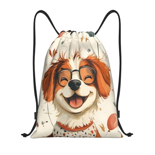Drawstring Sports Backpacks - Lightweight Swim Gym Bags for Women Men String Sackpack for Beach Travel Yoga(Medium, Dog Balloon) - color: Dog Balloon, size: Medium