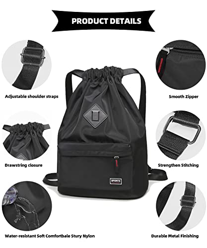 Peicees Waterproof Drawstring Sport Bag Lightweight Sackpack Backpack for Men and Women | Waterproof - color: Blue