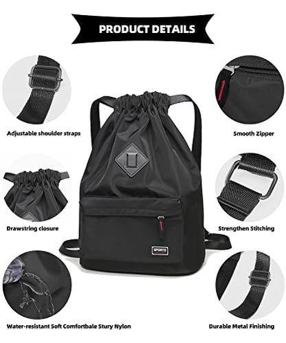 Peicees Waterproof Drawstring Sport Bag Lightweight Sackpack Backpack for Men and Women | Waterproof - color: Blue