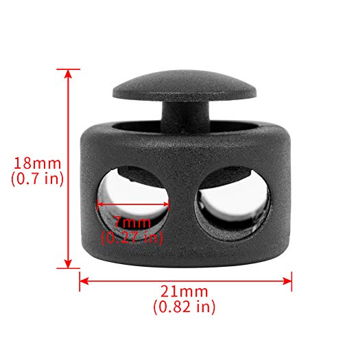 DYZD Plastic Double Hole Cord Lock Spring Stoppers for Drawstring (10PCS) - size: 10P