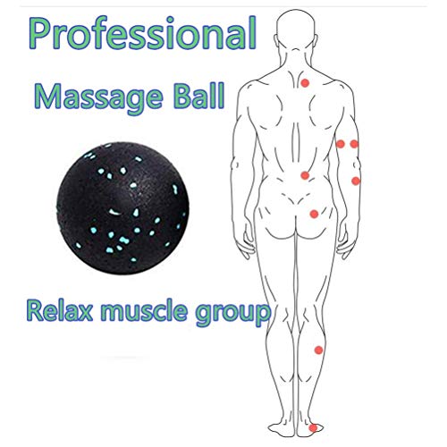 EMUKOEP Peanut Massage Ball Fascia Ball Set Training Deep Tissue Massage Ball Kit Lacrosse Ball Muscle Roller for Acupressure Plantar Fasciitis Reflexology Massage (Black,Blue)
