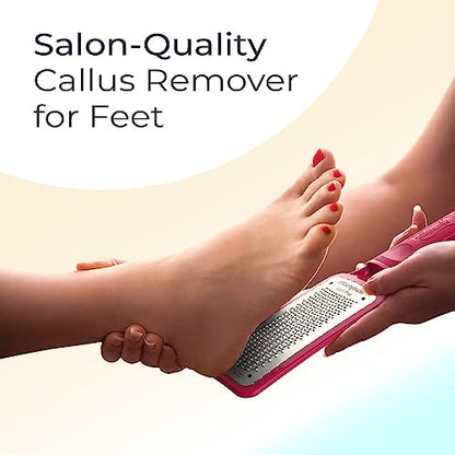 Microplane Colossal Foot File Scraper - The Original Stainless Steel Foot Rasp, Dead Skin/Callus Remover for Feet, Gentle Foot Scrubber, Pedicure Tools for Salon-Quality Foot Care, Red - style: Red