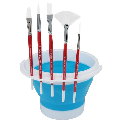 Creative Mark Collapsible 1.5L Water Bucket for Artists - Durable Foldable Bucket, Scalloped Rim, Built-in Agitator, Space-Saving & Easy to Wash, Ideal for Painters, Teachers & Students - size: 1.5L Bucket