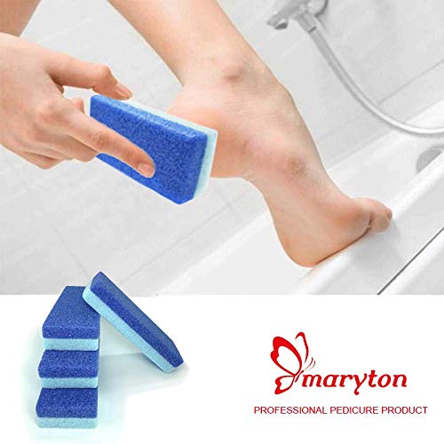 Maryton Foot Pumice Stone for Feet Hard Skin Callus Remover and Scrubber (Pack of 4) (Blue) - style: Classic Blue