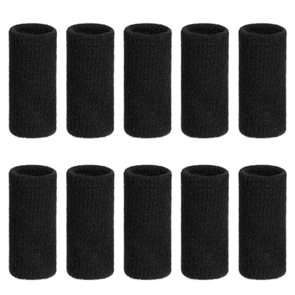 Dimeho 10 Pcs Finger Sleeves Protectors, Sport Finger Splints Elastic Thumb Splint Brace for Finger Support Finger Sleeves Compression Aid for Relieving Pain Arthritis Finger (Black)