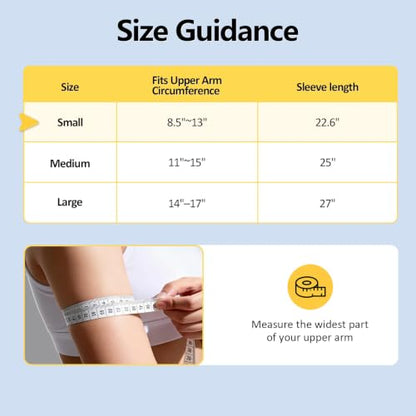 Comfytemp Air Compression Arm Massager for Circulation and Pain Relief, S | Recovery for for Tennis Elbow, Edema, Portable Full-Arm Compression Sleeve, Ideal for Men Women (Fits Upper Arm 8.5"~13") - size: S, 8.5"~13"