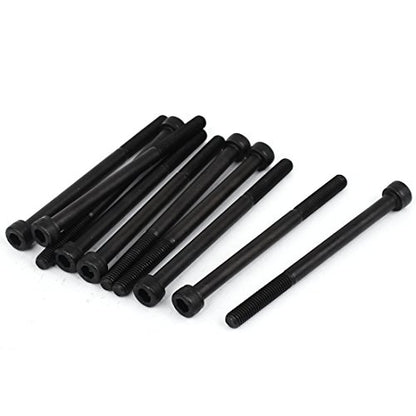 uxcell M5x70mm 12.9 Alloy Steel Hex Socket Screws Partially Threaded Bolt Black 10Pcs - size: M5x70mm