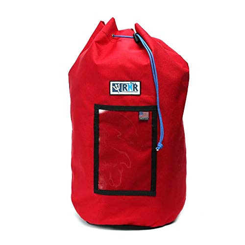 Rock-N-Rescue Grand Rope Bag, Premium Climbing Gear Storage Backpack, Heavy-Duty 1000D Nylon, Padded Shoulder Straps, Waterproof Design, Made in USA, Perfect for Mountaineering - color: Red, size: Standard - 200' of 1/2" Capacity