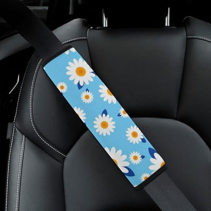 Universal Fit Seat Belt Shoulder Pad for Adult Use, Most Cars, 2 Pack Cute Daisy Flowers Classic Harness Pads Strap Pressure Relief - color: Pattern 524