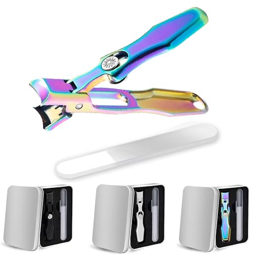 MightyClip Nail Clippers - German Stainless Steel for Men, Includes Nail File and Storage Box (Color) - color: Color