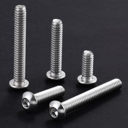 Wensilon (50Pcs) 1/4-20 * 1 Button Head Socket Cap Bolts Screws, 304 Stainless Steel, Allen Hex Drive, Bright Finish, Fully Machine Thread - color: Silver, size: B 1/4-20*1