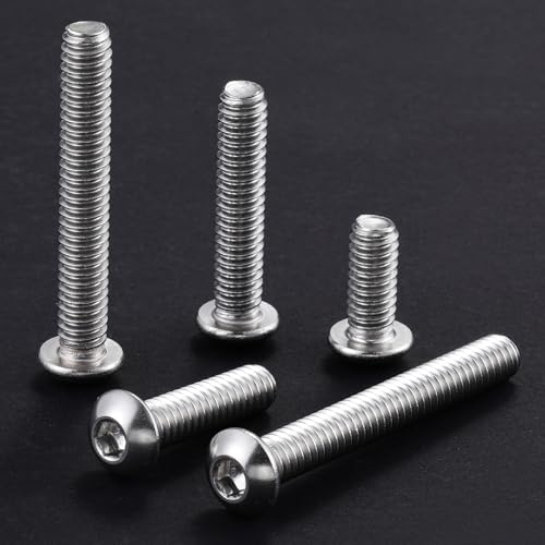 Wensilon (50Pcs) 1/4-20 * 1-3/4 Button Head Socket Cap Bolts Screws, 304 Stainless Steel, Allen Hex Drive, Bright Finish, Fully Machine Thread - color: Silver, size: B 1/4-20*1-3/4