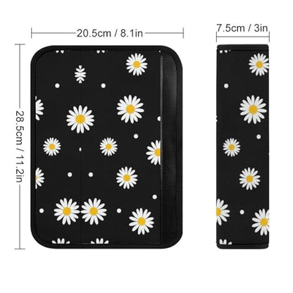 2 Pack Breathable Car Seat Belt Pad for Child, Stroller Pushchair High Chair, Floral Daisies Daisy Neck Strap Covers, Neck and Shoulder Support - color: Pattern 228