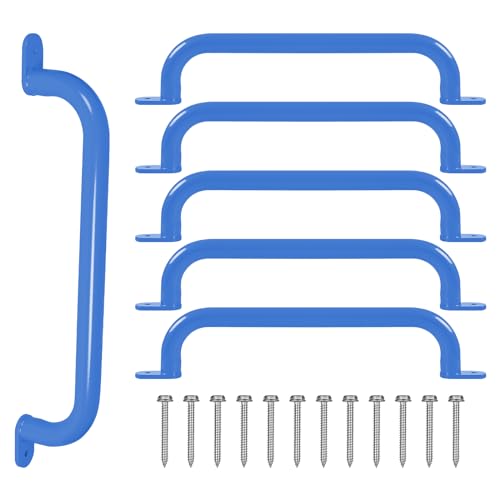 ESPETS 17'' Blue Monkey Bars Indoor, Outdoor Playground Handles, 6 Pieces | Swing Set Attachment Grab Handles, Weather-resistence Indoor & Outdoor Monkey Bars for Jungle Gym, Playhouse, Climbing Frame - color: Blue