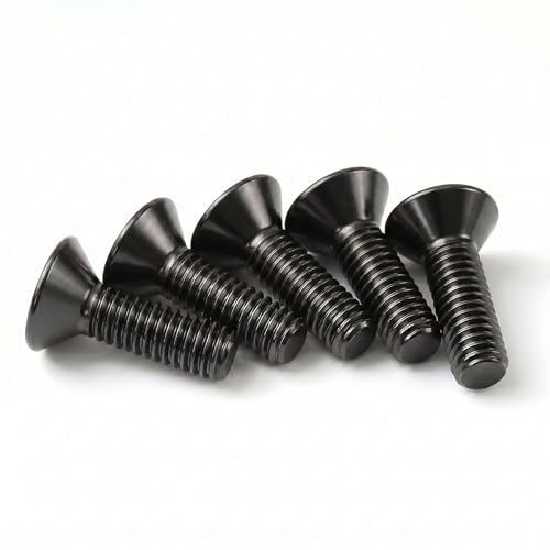 M4 x 8mm (50 Pack) Flat Head Hex Socket Cap Screws Bolts Countersunk Bolts, Hex Drive, Black Oxide 304 Stainless Steel 18-8, Fully Thread, Bright Finish - size: M4 x 8