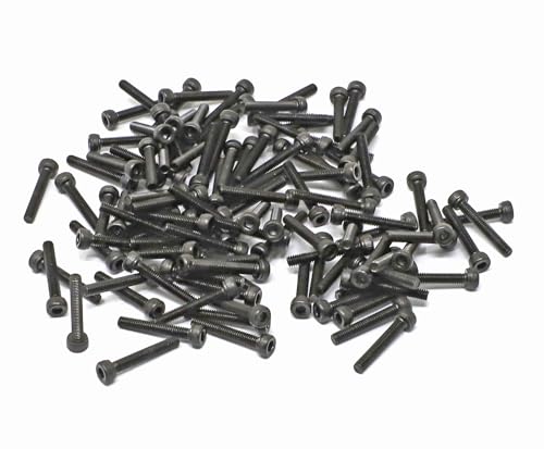 iexcell 100 Pcs M2.5 x 16mm Thread Pitch 0.45 mm Alloy Steel 12.9 Grade Hex Socket Head Cap Screws Bolts Kit, Black Oxide Finish - size: M2.5 x 16mm