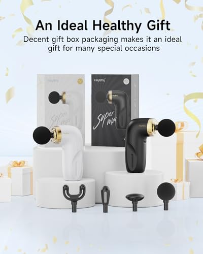 HEYCHY A1 Super Mini Massage Gun, Percussion Deep Tissues Muscle Massager, Travel Massage Gun, Compact Sports Massager, Portable Handheld Massager for Office, Home, Athletes(Black) - color: Black