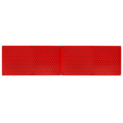 Wall Control Pegboard Rack Horizontal Metal Pegboard Garage Tool Storage Pack - Two 32-Inch Wide x 16-Inch Tall Easy To Install Peg Boards (Red) - color: Red