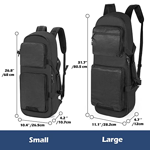 DSLEAF 25”-30” Snow Shoes Bag, Snowshoes Backpack with Pockets, Bag Only | Water-resistant Main Space, Internal Adjustable Fixed Buckle Straps, Easy-carry Handle and Padded Shoulder Straps